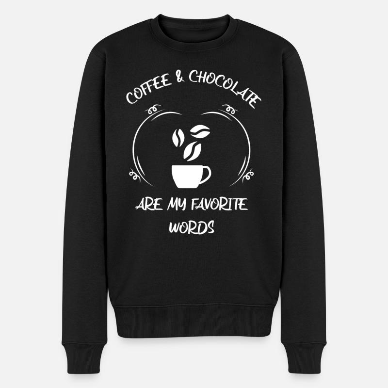 Café, expresso, café et chocolat - Pull Premium bio Homme - noir