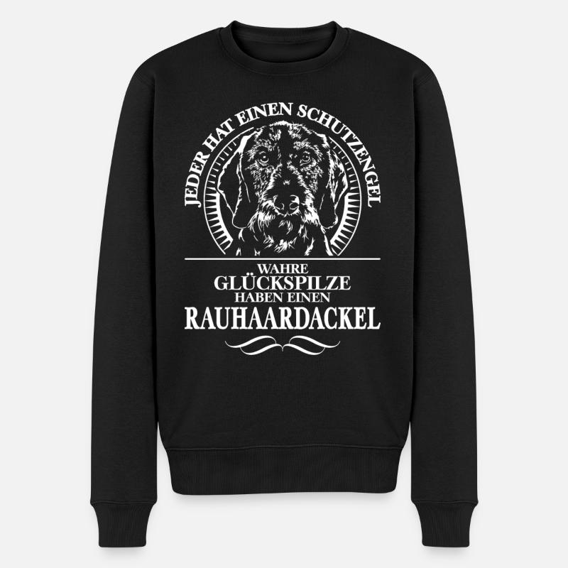 RAUHAARDACKEL Schutzengel Wilsigns Geschenkidee - Männer Premium Bio Pullover - Schwarz
