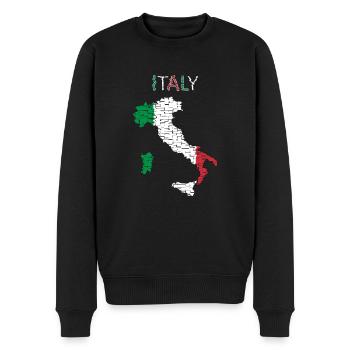 Italie Drapeau - Design d’art - Pull Premium bio Homme - noir - Devant - Nico (187cm)