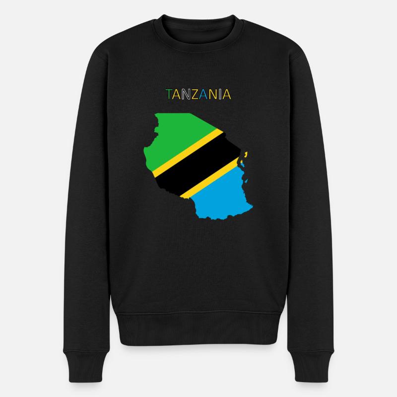 Tansania Flagge - Kunstdesign - Männer Premium Bio Pullover - Schwarz