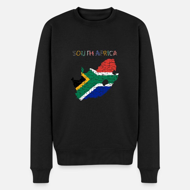 Südafrika - Kunstdesign - Männer Premium Bio Pullover - Schwarz