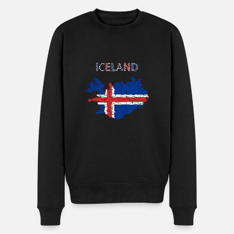 Drapeau de l'Islande - Art Design - Pull Premium bio Homme - noir