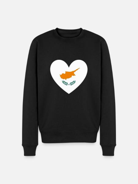 Drapeau de Chypre Coeur - Pull Premium bio Homme - noir