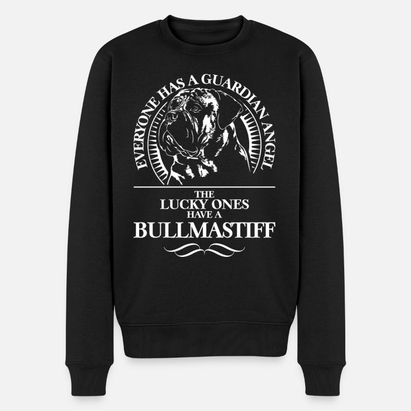 BULLMASTIFF Guardian Angel Hunde Spruch WILSIGNS - Männer Premium Bio Pullover - Schwarz