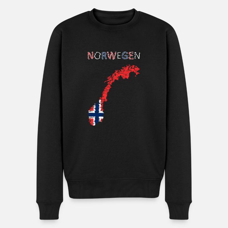 Norwegen Landkarte Kunstdesign - Männer Premium Bio Pullover - Schwarz
