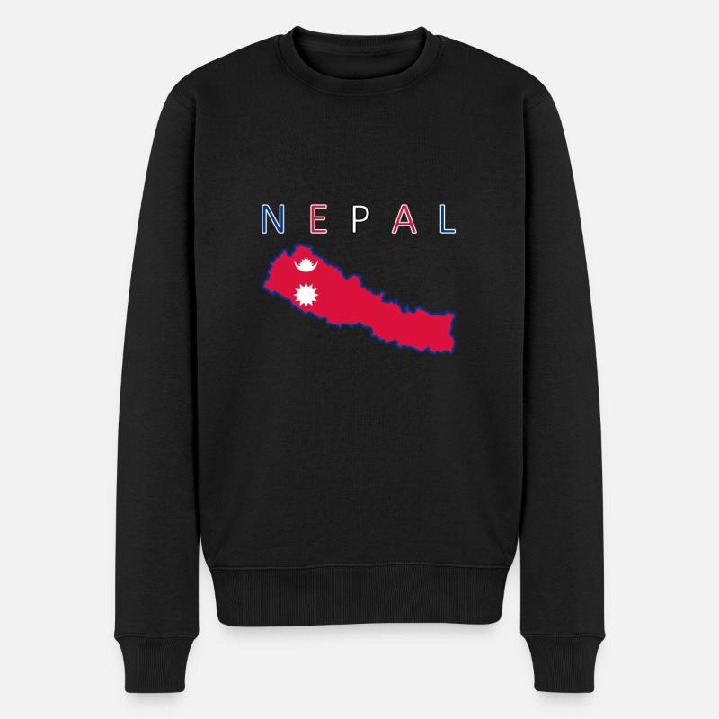 Népal Carte Drapeau Katmandou - Pull Premium bio Homme - noir