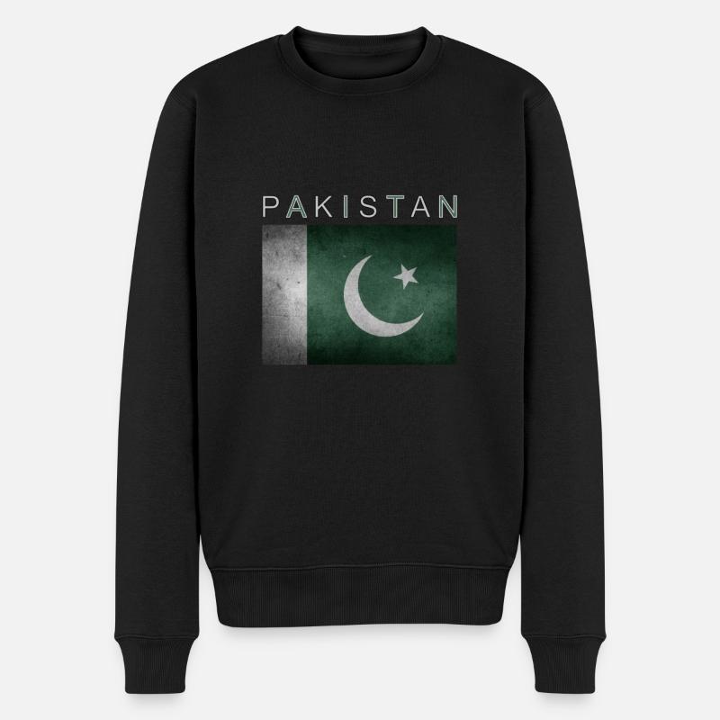Pakistan Flagge - Männer Premium Bio Pullover - Schwarz