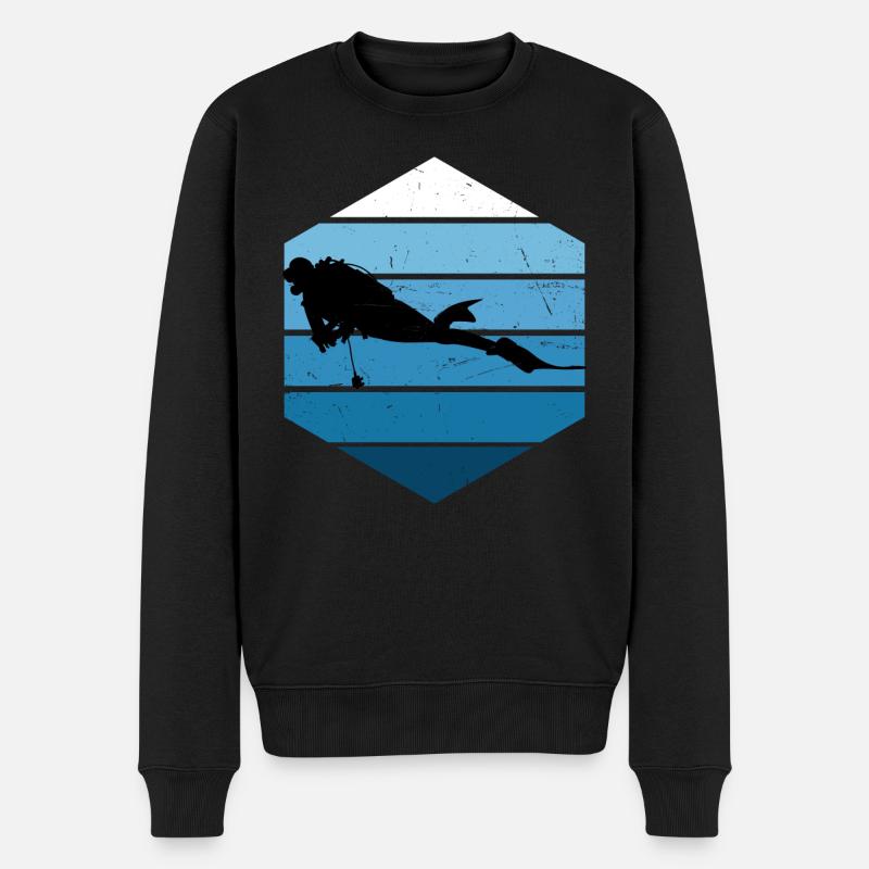 Plongeur Plongeur Libre Plongeur Tauchen - Pull Premium bio Homme - noir
