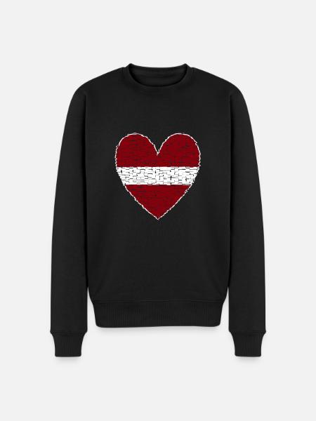 Latvia Heart Art Design - Men's Premium Organic Jumper - black
