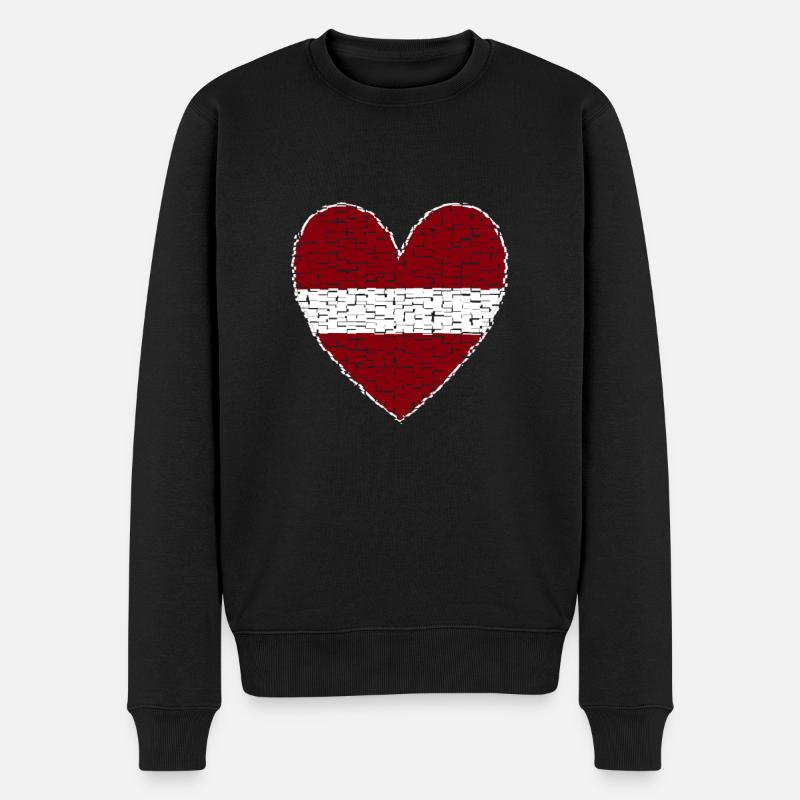 Lettonie coeur Art Design - Pull Premium bio Homme - noir