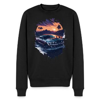 Voiture de sport - Pull Premium bio Homme - noir - Devant - Nico (187cm)