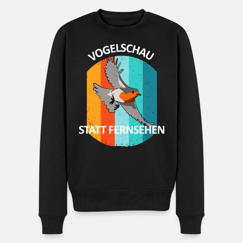 Vogelbeobachtung Vögel Beobachten Birding Vogel - Männer Premium Bio Pullover - Schwarz