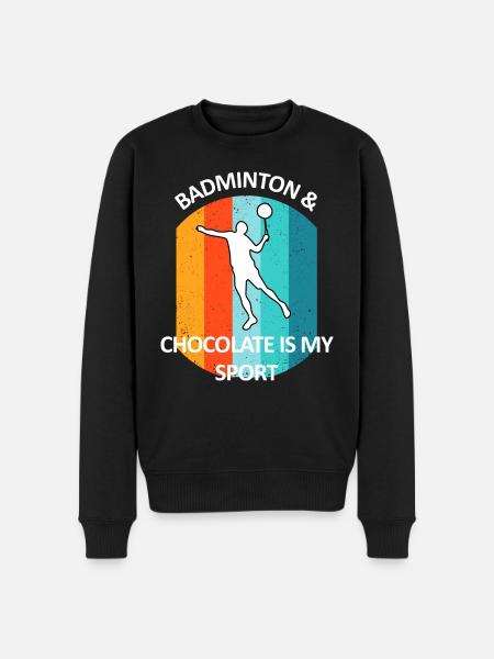 Badminton Badminton Badminton Player Chocolate - Men's Premium Organic Jumper - black