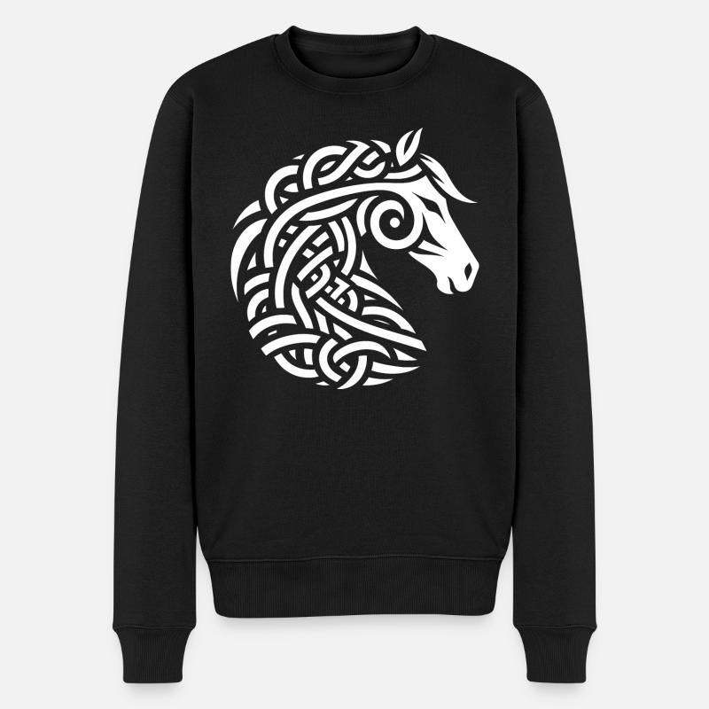 Cheval celtique blanc - Pull Premium bio Homme - noir