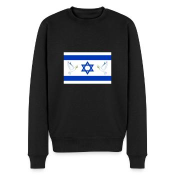 Israel Flagge Friedenstaube Peace Frieden Nahost - Männer Premium Bio Pullover - Schwarz - Vorne - Nico (187cm)