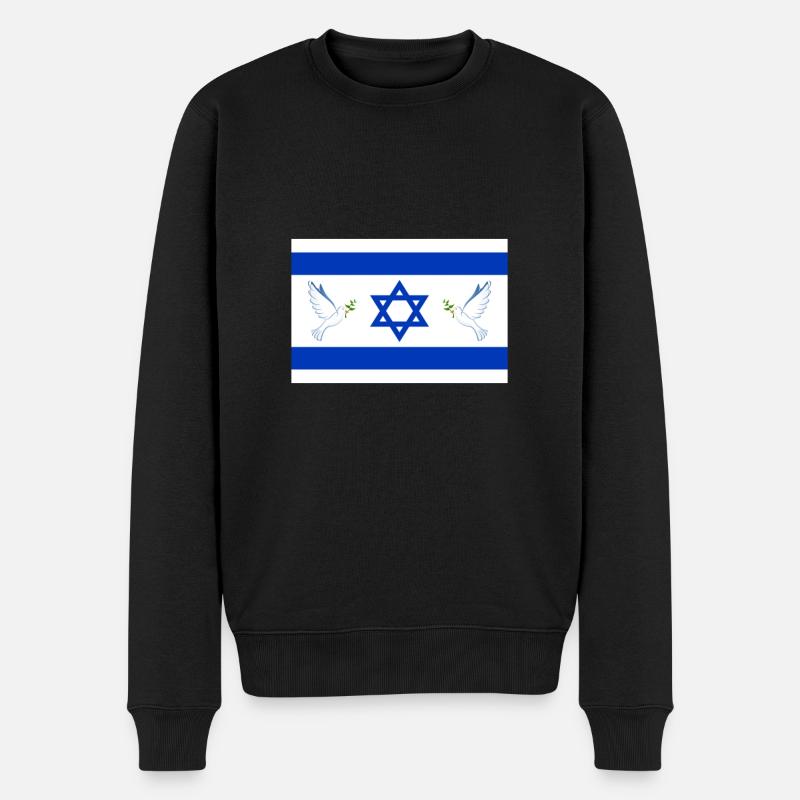 Israel Flagge Friedenstaube Peace Frieden Nahost - Männer Premium Bio Pullover - Schwarz
