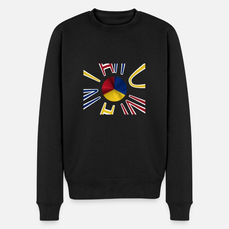 Rumänien Flagge Bukarest - Männer Premium Bio Pullover - Schwarz