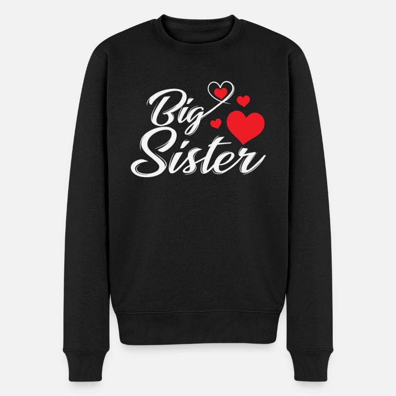 Frères et sœurs grande soeur avec coeur - Pull Premium bio Homme - noir