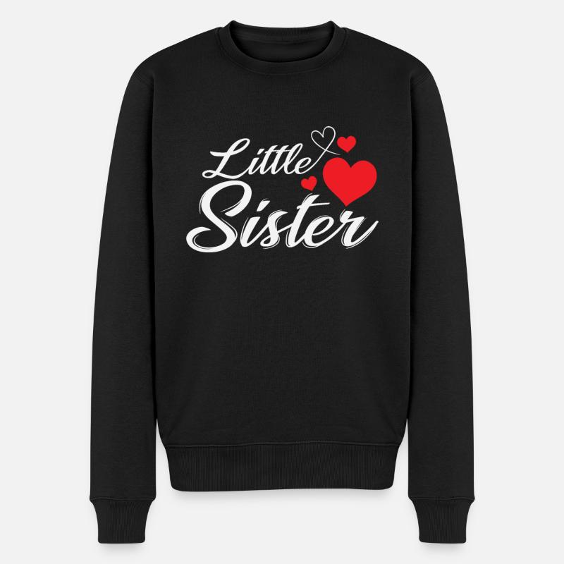 Geschwister kleine Schwester - Männer Premium Bio Pullover - Schwarz
