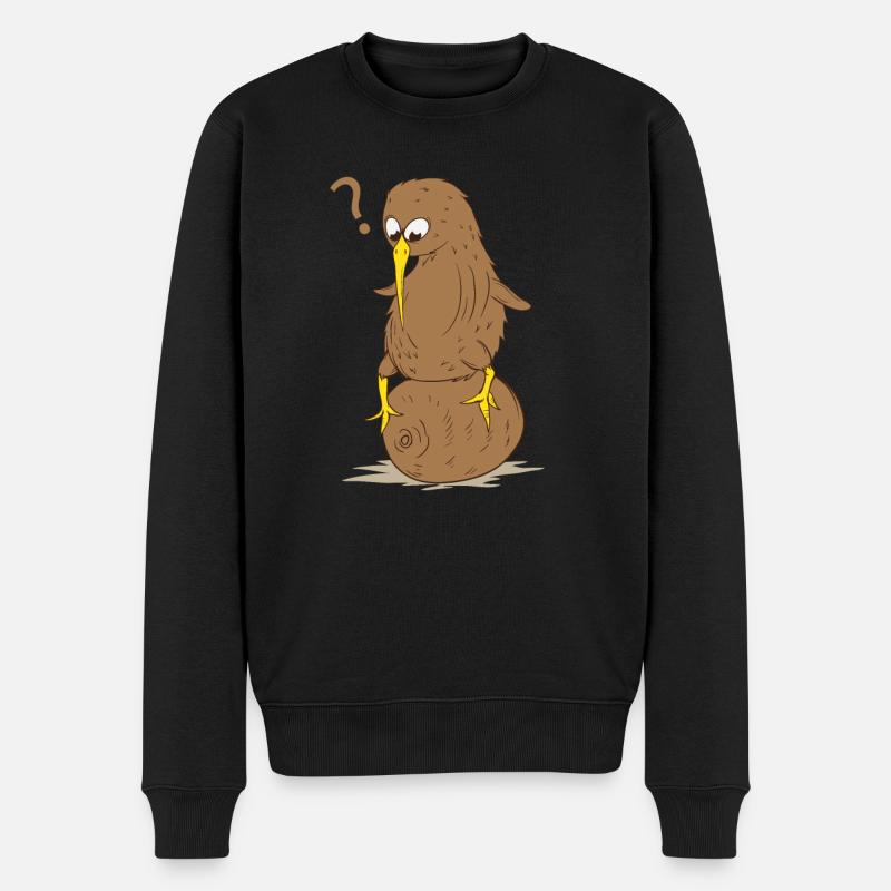 Kiwi Vogel Kiwifrucht Laufvogel - Männer Premium Bio Pullover - Schwarz