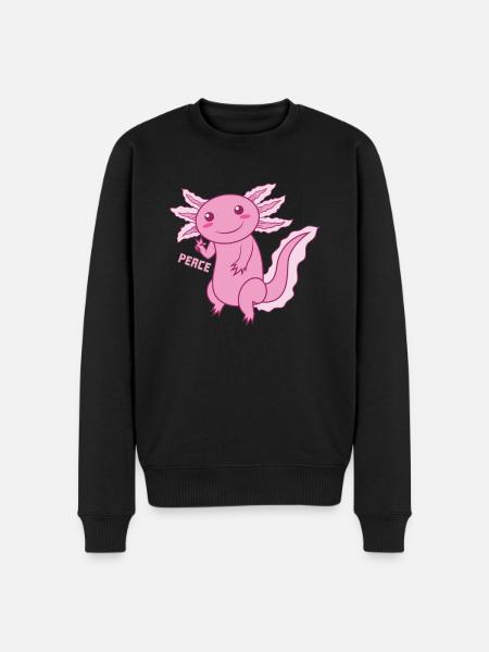 Axolotl "PEACE" - Men's Premium Organic Jumper - black