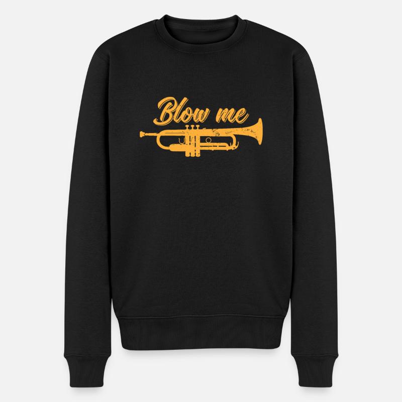 Trompette "Blow Me" - Pull Premium bio Homme - noir