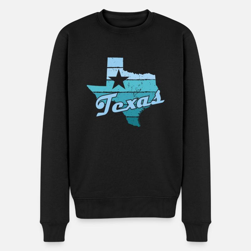 Texas Amerikanischer Staat - Männer Premium Bio Pullover - Schwarz