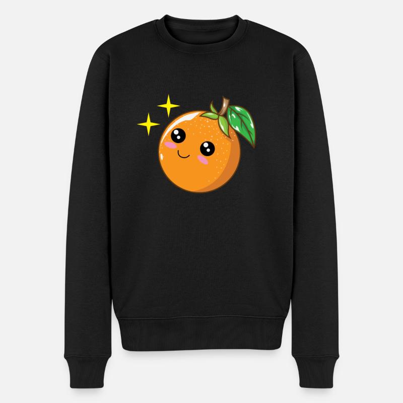Mandarine Orange - Männer Premium Bio Pullover - Schwarz