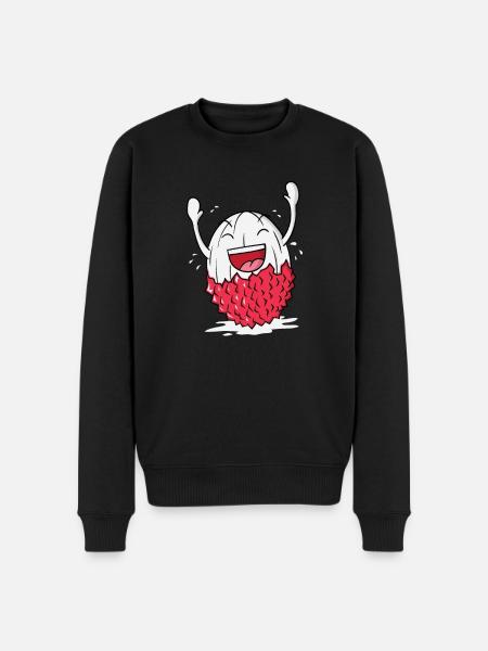 Litschi Lychee - Männer Premium Bio Pullover - Schwarz