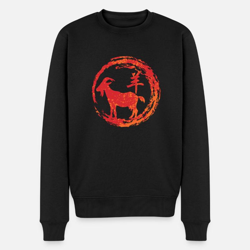 Ged kinesisk stjernetegn - Økologisk premium-sweatshirt til mænd - sort