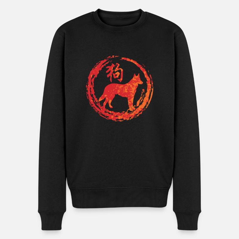 Chien du zodiaque chinois - Pull Premium bio Homme - noir