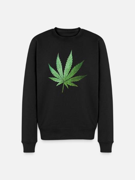 Marijuana Cannabis Leaf - Men's Premium Organic Jumper - black