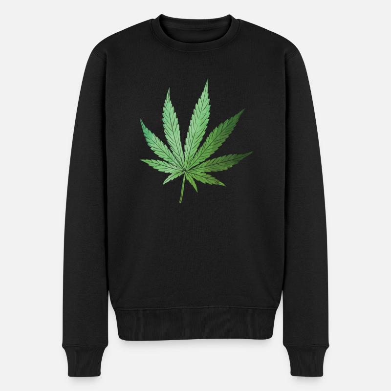 Marijuana Cannabis Feuille - Pull Premium bio Homme - noir