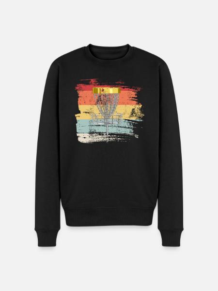 Retro Disc Golf - Men's Premium Organic Jumper - black