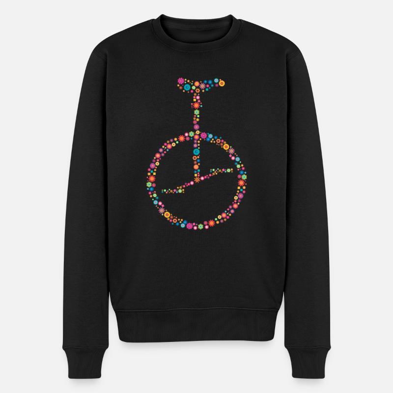 Blumen Einrad - Männer Premium Bio Pullover - Schwarz