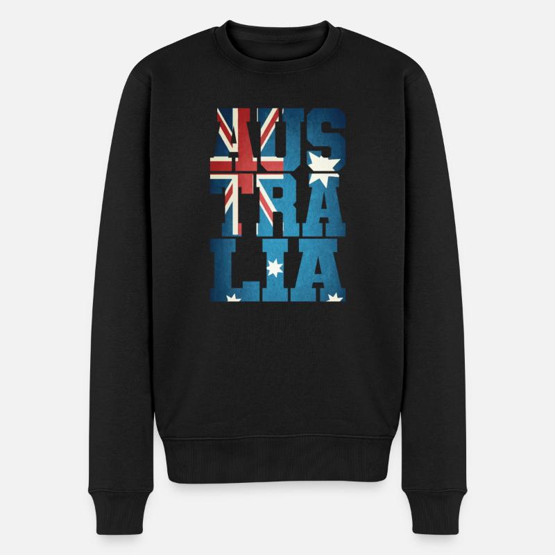 Australie avec drapeau - Pull Premium bio Homme - noir