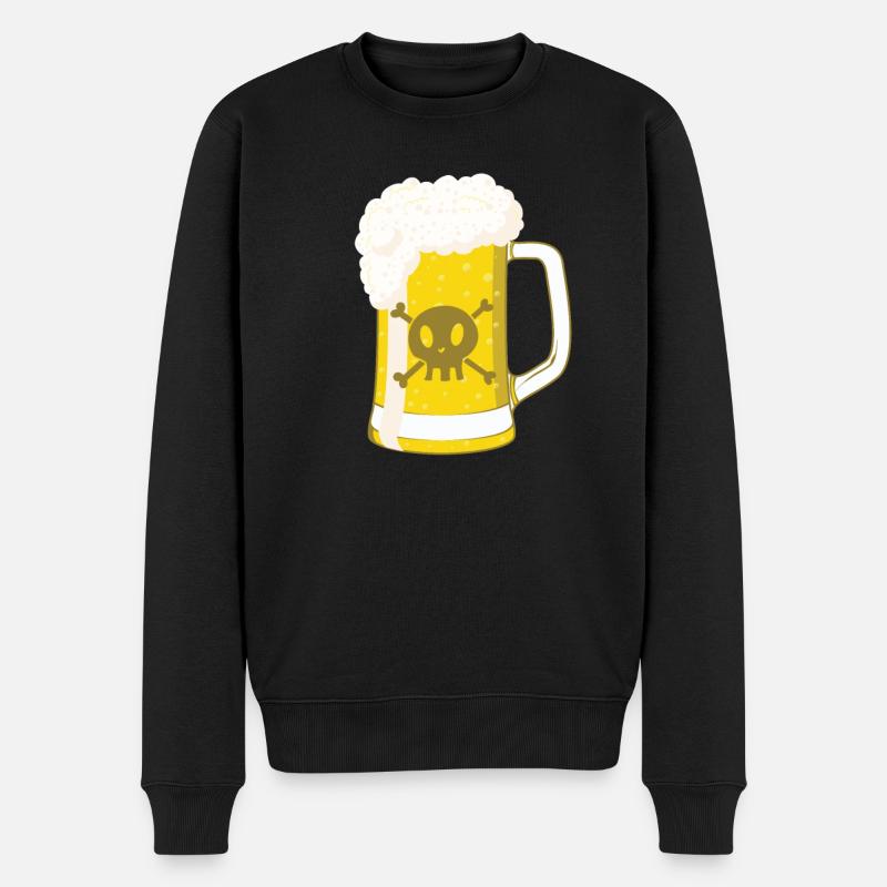 Bière pirate avec crâne - Pull Premium bio Homme - noir