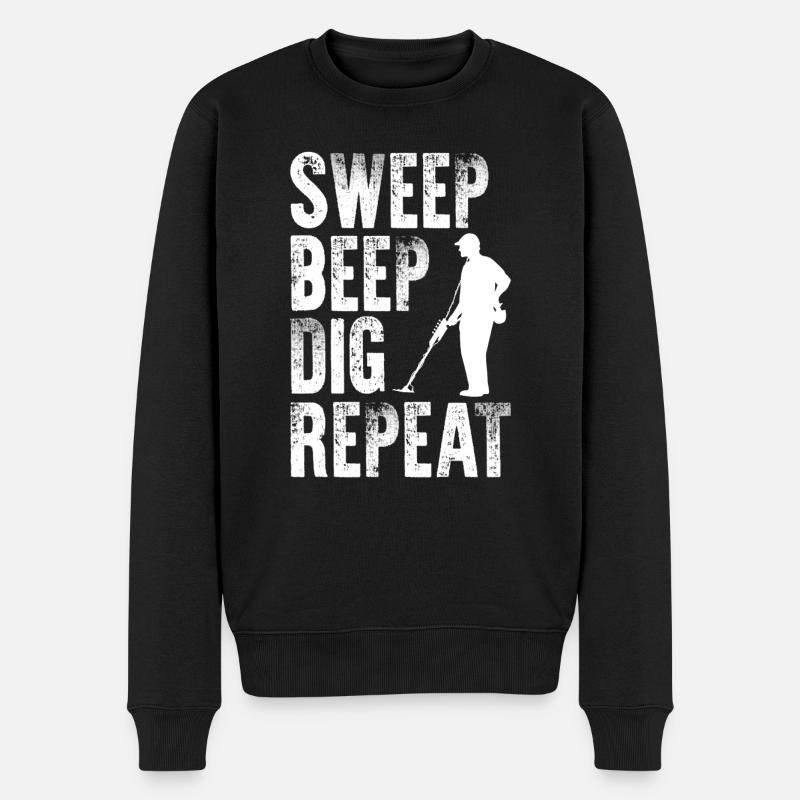 Sweep Beep Dig Repeat - Pull Premium bio Homme - noir