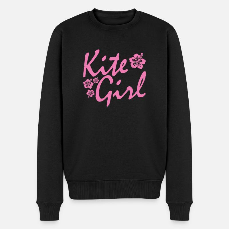 Kite Surfing Kite Girl - Männer Premium Bio Pullover - Schwarz