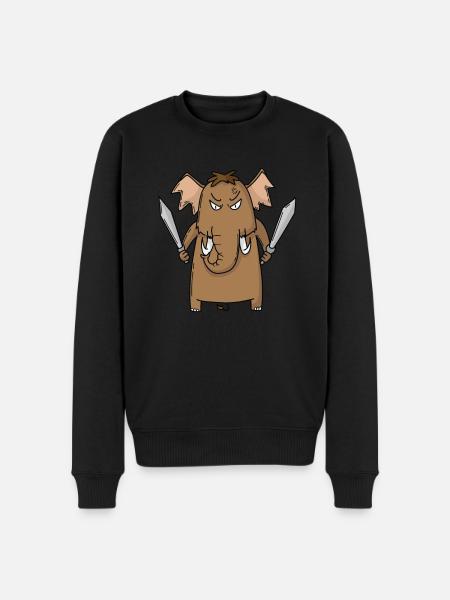 Mammoth with sword - Men's Premium Organic Jumper - black
