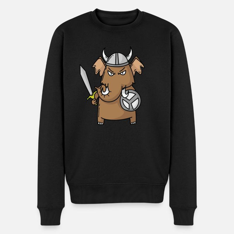 Mammut spielt Wikinger - Männer Premium Bio Pullover - Schwarz