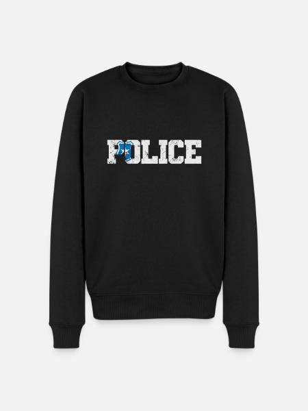 Polizeimarke Police - Männer Premium Bio Pullover - Schwarz