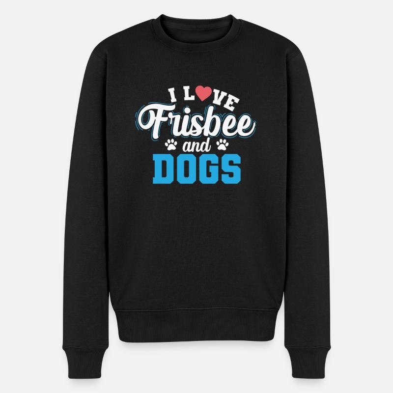 I Love Frisbee and Dogs - Pull Premium bio Homme - noir