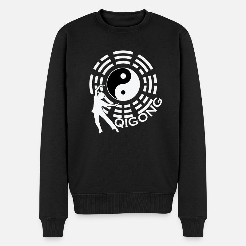 Qigong Yin et Yang - Pull Premium bio Homme - noir