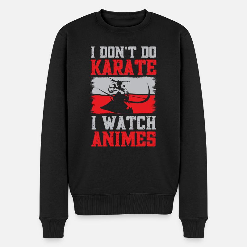 Anime Ich Schaue Anime - Männer Premium Bio Pullover - Schwarz