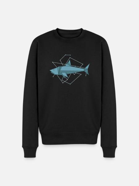 Origami Hai comme papier - Pull Premium bio Homme - noir