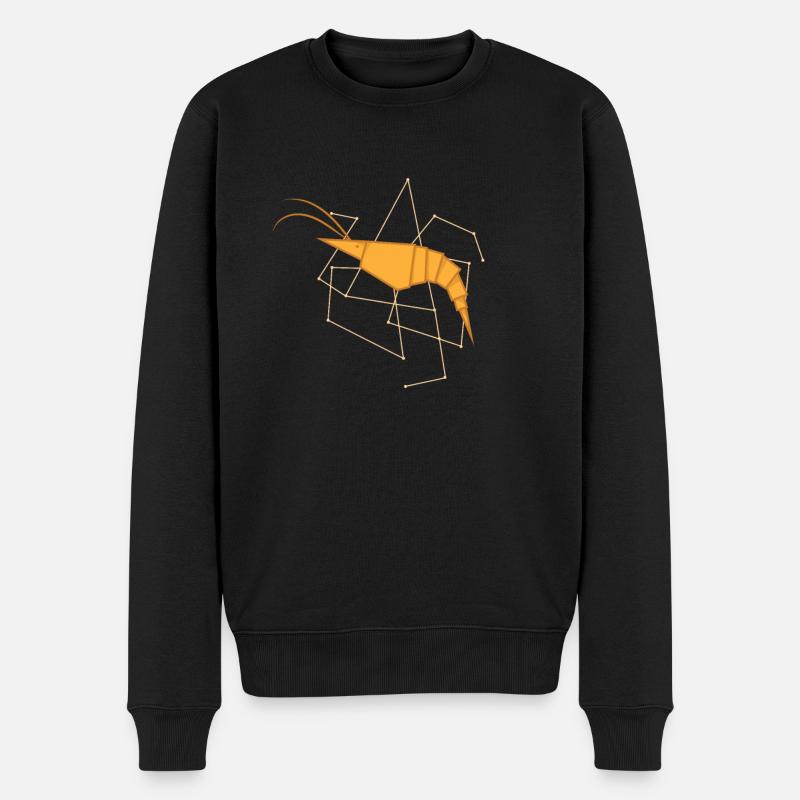 Origami Shrimp als Papierform - Männer Premium Bio Pullover - Schwarz