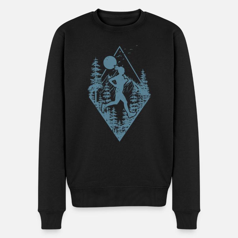 Trail dans la forêt - Pull Premium bio Homme - noir