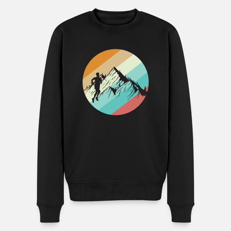 Traillauf abseits der Straße - Männer Premium Bio Pullover - Schwarz
