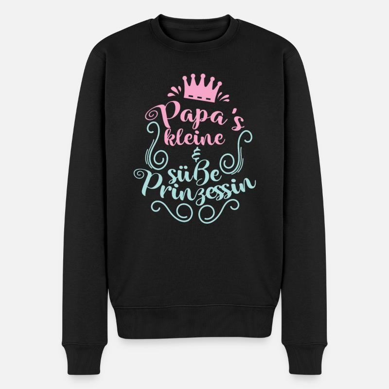 Papa's kleine und süße Prinzessin - Männer Premium Bio Pullover - Schwarz